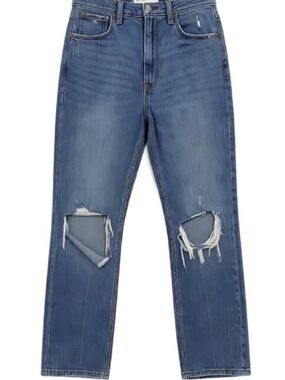 Abercrombie & Fitch Ultra High Rise Ankle Straight Distressed Jeans Size 27/4